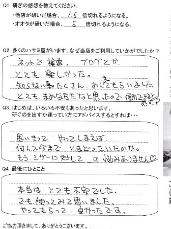 ブログとかとても楽しかった。知らない事たくさんおしえてもらい・・・