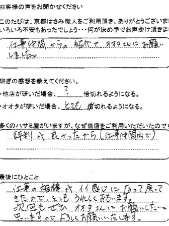 仕事の相棒がイイ感じになって戻って きたので、とてもうれしくおもいます。