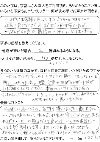 劇的にいい切れ味になっていたので、 仕事が楽しくなっております。