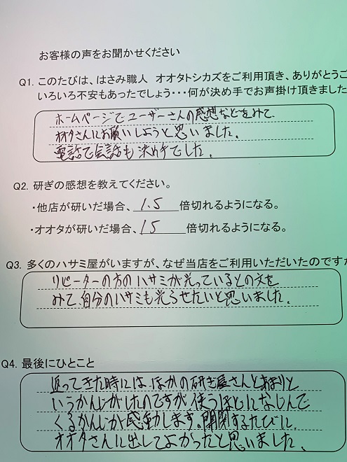 開閉するたびにオオタさんに 出してよかったと思いました。